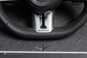 พวงมาลัยพร้อมAirbag สำหรับ W223 S-Class หนังดำ ด้ายดำ