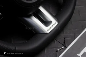 พวงมาลัยพร้อมAirbag สำหรับ W223 S-Class หนังดำ ด้ายดำ