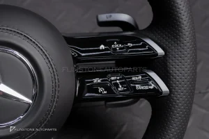 พวงมาลัยพร้อมAirbag สำหรับ W223 S-Class หนังดำ ด้ายดำ