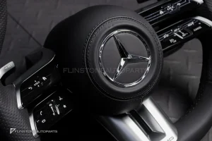 พวงมาลัยพร้อมAirbag สำหรับ W223 S-Class หนังดำ ด้ายดำ