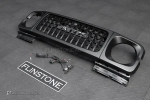 กระจังหน้า Tank300 พร้อม ไฟLED ติดกระจังหน้า สีดำด้าน โลโก้สีดำเงา