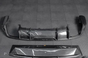 ดิฟฟิวเซอร์+ลิ้นหน้า Carbon fiber สำหรับ Porsche Cayenne E3.2 ทรง Future design