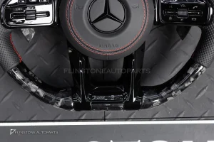 พวงมาลัย Forged Carbon พร้อม Airbag สำหรับ W253 GLC-Class Pre Facelift หนังดำ ด้ายแดง กรอบดำ