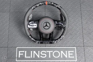 พวงมาลัย Forged Carbon พร้อม Airbag สำหรับ W253 GLC-Class Pre Facelift หนังดำ ด้ายแดง กรอบดำ