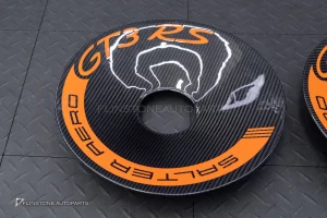 ฝาครอบล้อคู่หลัง Carbon ทรง Manthey สีส้ม สำหรับ Porsche 911 GT3 RS