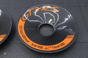ฝาครอบล้อคู่หลัง Carbon ทรง Manthey สีส้ม สำหรับ Porsche 911 GT3 RS