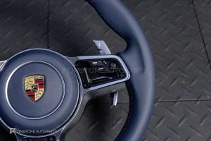 พวงมาลัย พร้อม Airbag สำหรับ Porsche 981 Cayman หนังสี Yatch Blue ด้ายน้ำเงิน