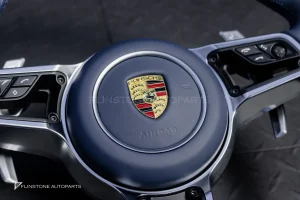 พวงมาลัย พร้อม Airbag สำหรับ Porsche 981 Cayman หนังสี Yatch Blue ด้ายน้ำเงิน