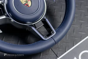 พวงมาลัย พร้อม Airbag สำหรับ Porsche 981 Cayman หนังสี Yatch Blue ด้ายน้ำเงิน
