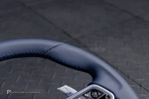 พวงมาลัย พร้อม Airbag สำหรับ Porsche 981 Cayman หนังสี Yatch Blue ด้ายน้ำเงิน