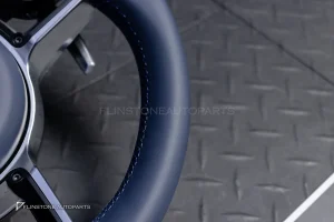 พวงมาลัย พร้อม Airbag สำหรับ Porsche 981 Cayman หนังสี Yatch Blue ด้ายน้ำเงิน