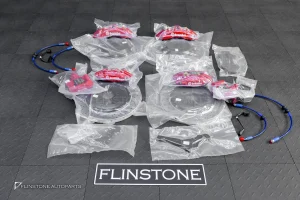 ชุดเบรค Brembo CTS-V ปั๊มสีแดง โลโก้ขาว จานขนาด 380 หน้า – หลัง สำหรับ Model Y Juniper