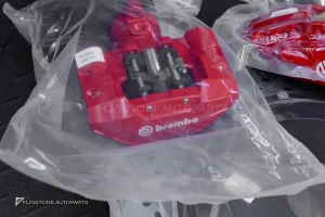 ชุดเบรค Brembo CTS-V ปั๊มสีแดง โลโก้ขาว จานขนาด 380 หน้า – หลัง สำหรับ Model Y Juniper