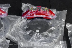 ชุดเบรค Brembo CTS-V ปั๊มสีแดง โลโก้ขาว จานขนาด 380 หน้า – หลัง สำหรับ Model Y Juniper