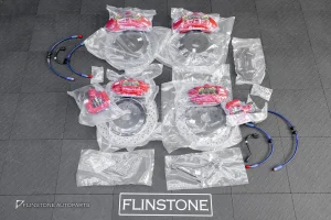 ชุดเบรค Brembo CTS-V ปั๊มสีแดง โลโก้ขาว จานขนาด 380 หน้า – หลัง สำหรับ Model Y Juniper
