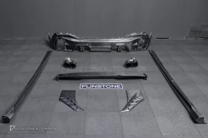 ช่องลมข้าง + สเกิร์ตข้าง + สปอยเลอร์หลังคา + ดิฟฟิวเซอร์พร้อมไฟ LED Carbon fiber สำหรับ X6 G06 LCI ทรง Larte Design