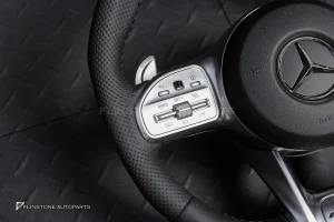พวงมาลัย พร้อม Airbag สำหรับW212 E-Class หนังดำ กรอบเงิน ด้ายดำ