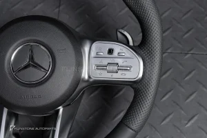 พวงมาลัย พร้อม Airbag สำหรับW212 E-Class หนังดำ กรอบเงิน ด้ายดำ