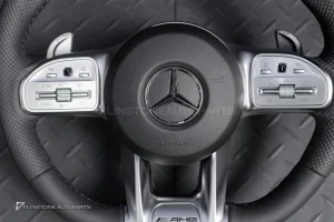 พวงมาลัย พร้อม Airbag สำหรับW212 E-Class หนังดำ กรอบเงิน ด้ายดำ