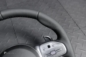 พวงมาลัย พร้อม Airbag สำหรับW212 E-Class หนังดำ กรอบเงิน ด้ายดำ