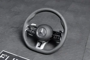 พวงมาลัย พร้อม Airbag สำหรับ W464 G-Class G400d หนังดำ ด้ายดำ