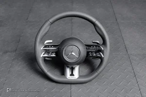พวงมาลัย พร้อม Airbag สำหรับ W464 G-Class G400d หนังดำ ด้ายดำ