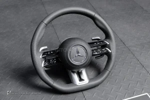 พวงมาลัย พร้อม Airbag สำหรับ W464 G-Class G400d หนังดำ ด้ายดำ