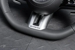พวงมาลัย พร้อม Airbag สำหรับ W464 G-Class G400d หนังดำ ด้ายดำ