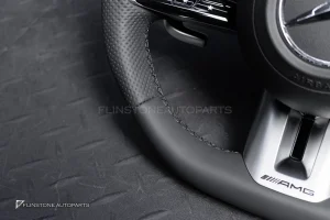 พวงมาลัย พร้อม Airbag สำหรับ W464 G-Class G400d หนังดำ ด้ายดำ