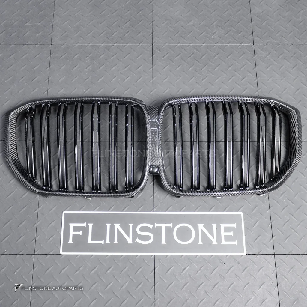 กระจังหน้า ขอบ Carbon fiber BMW X5 G05 PRE LCI เส้นคู่ สีดำเงา