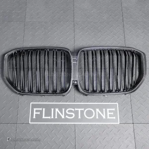 กระจังหน้า ขอบ Carbon fiber BMW X5 G05 PRE LCI เส้นคู่ สีดำเงา