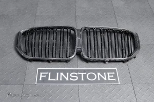 กระจังหน้า ขอบ Carbon fiber BMW X5 G05 PRE LCI เส้นคู่ สีดำเงา