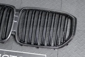 กระจังหน้า ขอบ Carbon fiber BMW X5 G05 PRE LCI เส้นคู่ สีดำเงา
