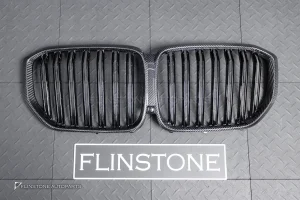 กระจังหน้า ขอบ Carbon fiber BMW X5 G05 PRE LCI เส้นคู่ สีดำเงา