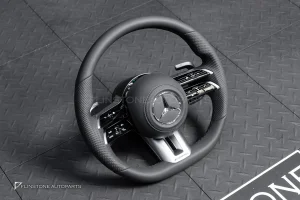 พวงมาลัยพร้อมAirbag สำหรับ W221 S-Class หนังดำ ด้ายดำ