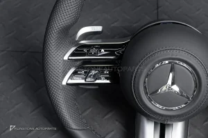 พวงมาลัยพร้อมAirbag สำหรับ W221 S-Class หนังดำ ด้ายดำ