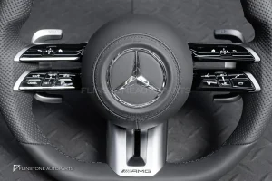 พวงมาลัยพร้อมAirbag สำหรับ W221 S-Class หนังดำ ด้ายดำ