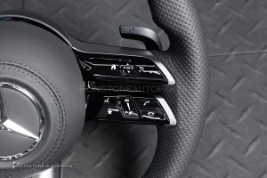 พวงมาลัยพร้อมAirbag สำหรับ W221 S-Class หนังดำ ด้ายดำ