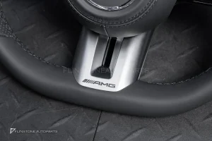 พวงมาลัยพร้อมAirbag สำหรับ W221 S-Class หนังดำ ด้ายดำ
