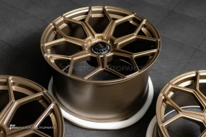 ล้อ Custom forged Center lock สำหรับ Lamborghini Aventador ลาย SVJ สี Bronze Gold ขอบ 20 และ ขอบ 21 5-112