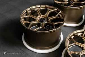 ล้อ Custom forged Center lock สำหรับ Lamborghini Aventador ลาย SVJ สี Bronze Gold ขอบ 20 และ ขอบ 21 5-112