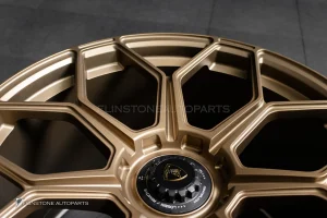 ล้อ Custom forged Center lock สำหรับ Lamborghini Aventador ลาย SVJ สี Bronze Gold ขอบ 20 และ ขอบ 21 5-112