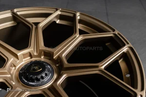 ล้อ Custom forged Center lock สำหรับ Lamborghini Aventador ลาย SVJ สี Bronze Gold ขอบ 20 และ ขอบ 21 5-112