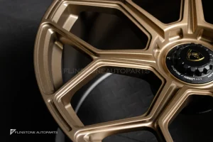 ล้อ Custom forged Center lock สำหรับ Lamborghini Aventador ลาย SVJ สี Bronze Gold ขอบ 20 และ ขอบ 21 5-112