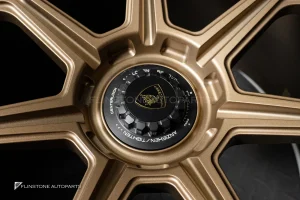 ล้อ Custom forged Center lock สำหรับ Lamborghini Aventador ลาย SVJ สี Bronze Gold ขอบ 20 และ ขอบ 21 5-112