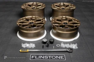 ล้อ Custom forged Center lock สำหรับ Lamborghini Aventador ลาย SVJ สี Bronze Gold ขอบ 20 และ ขอบ 21 5-112