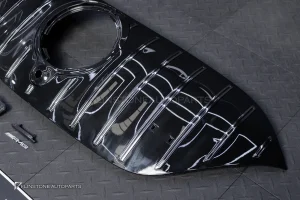กระจังหน้า สำหรับ Mercedes Benz สำหรับ C294 EQE-Class ทรง GT สีดำ-โครเมี่ยม มีกล้องหน้า