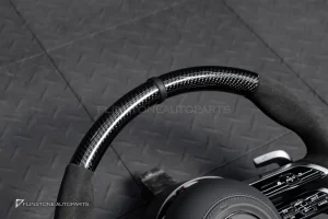 พวงมาลัย Carbon fier พร้อม Airbag สำหรับ C257 CLS-Class CLS53 AMG หนังดำ ด้ายดำ กรอบสี ดำ-เงิน