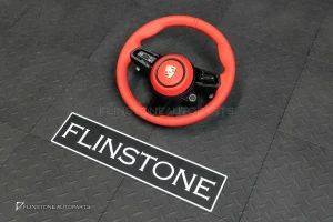 พวงมาลัย พร้อม Airbag สำหรับ 981 PORSCHE CAYMAN BOXSTER หนังแดง ด้ายแดง