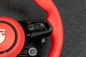 พวงมาลัย พร้อม Airbag สำหรับ 981 PORSCHE CAYMAN BOXSTER หนังแดง ด้ายแดง